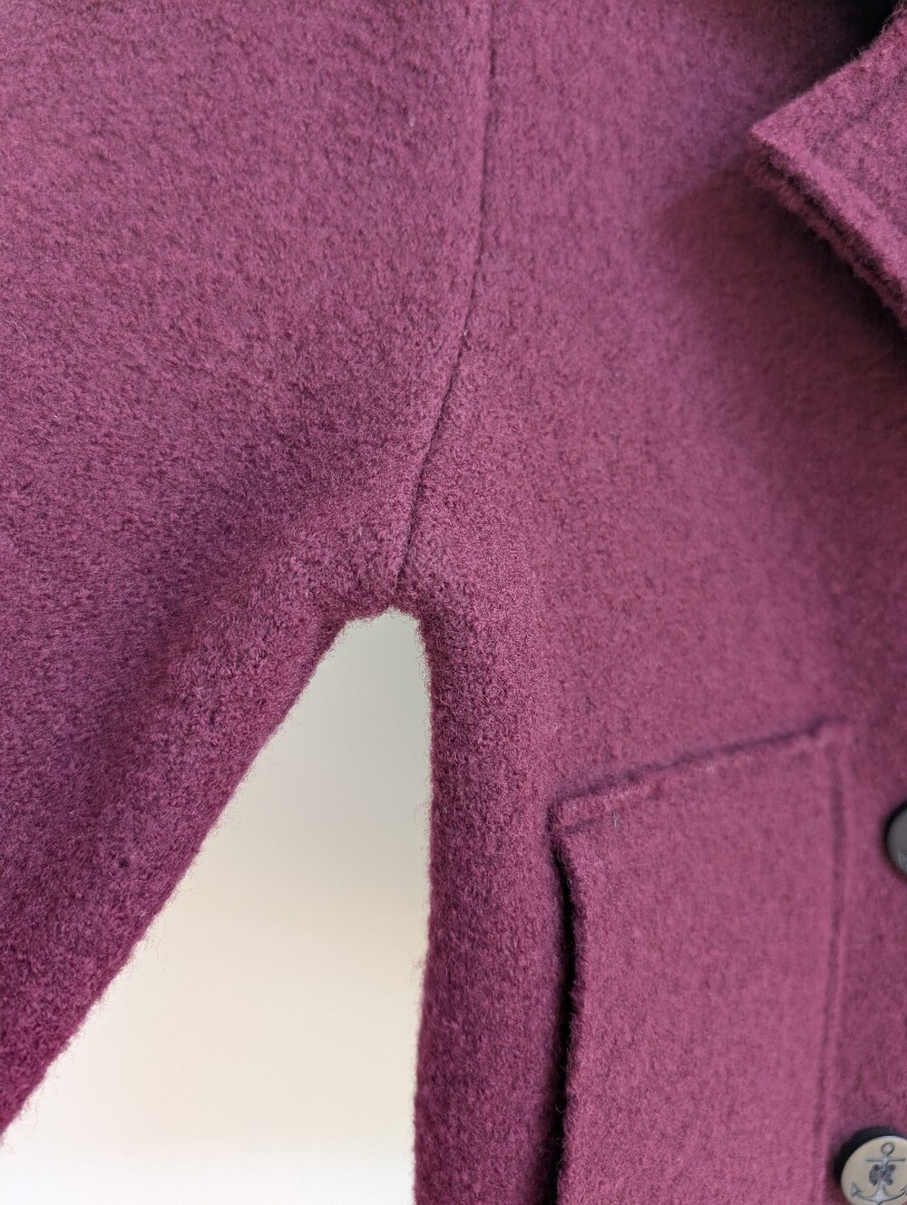Diesel 100% Wool Dark Deep Red Cropped Double Breasted Jacket Small - Picture 10 of 16